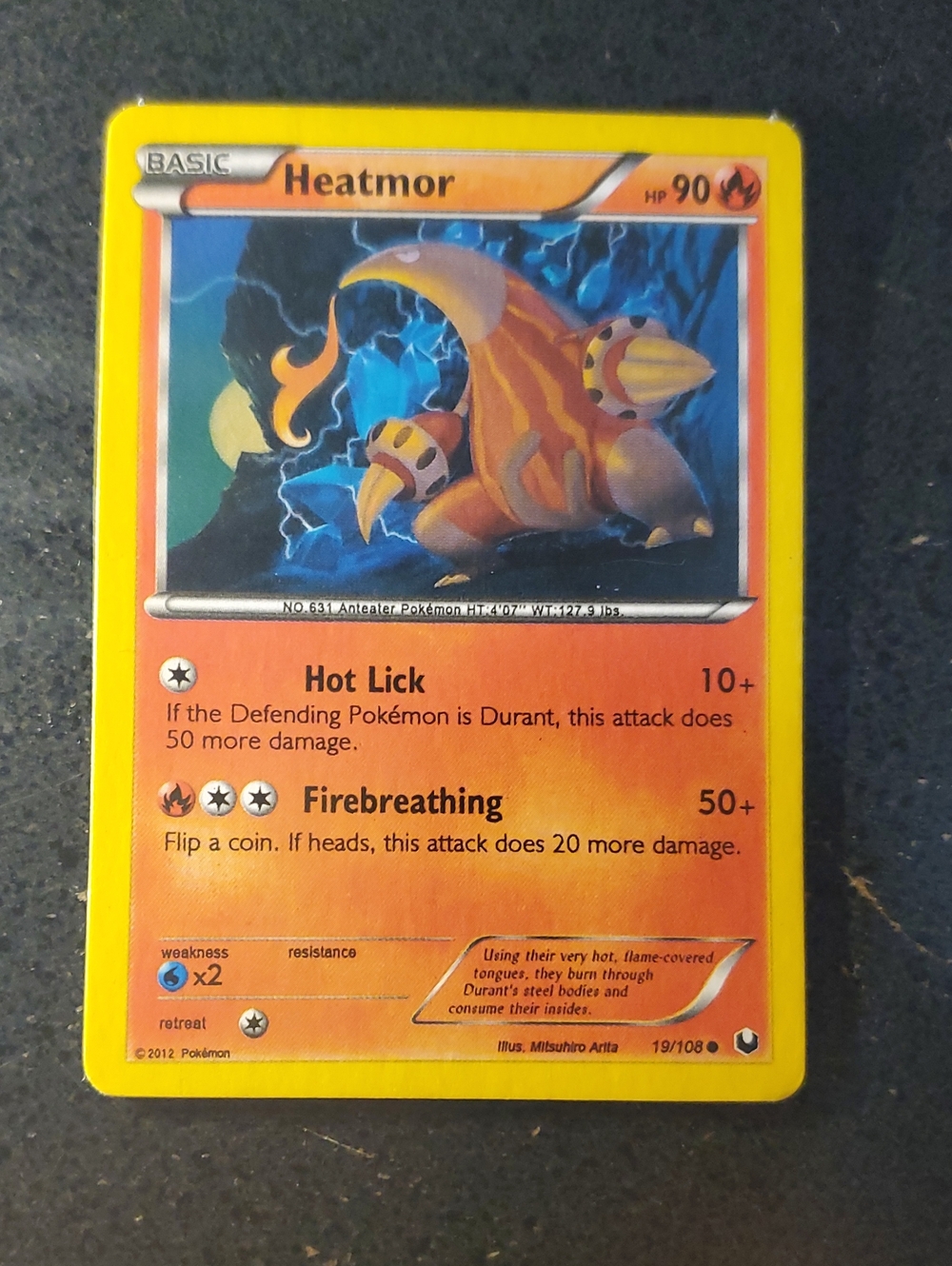 Heatmor Trading Card - Orange Yellow Fire-Type